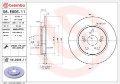 BREMBO 08.E606.11 — Disc de frână