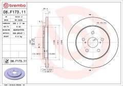 BREMBO 08.F173.11 — Тормозной диск