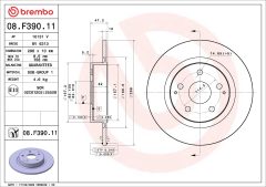 BREMBO 08.F390.11 — Disc de frână