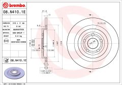 BREMBO 08.N410.1E — Disc de frână