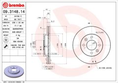 BREMBO 09.3148.14 — Disc de frână