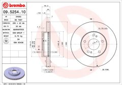 BREMBO 09.5254.10 — Disc de frână