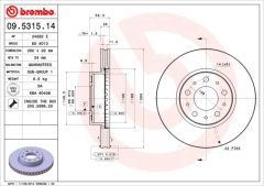 BREMBO 09.5315.14 — Disc de frână