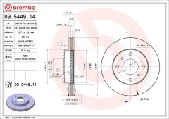 BREMBO 09.5449.11 — Тормозной диск