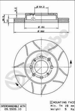 BREMBO 09.5509.75 — Disc de frână