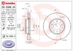 BREMBO 09.5568.21 — Тормозной диск