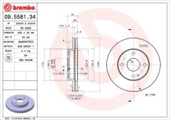 BREMBO 09.5581.34 — Disc de frână