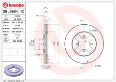 BREMBO 09.5694.10 — Тормозной диск