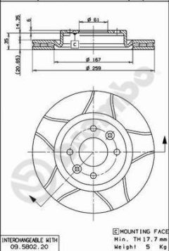 BREMBO 09.5802.76 — Disc de frână