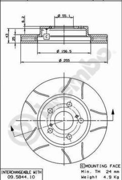 BREMBO 09.5844.75 — Disc de frână