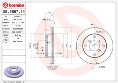 BREMBO 09.5857.14 — Тормозной диск