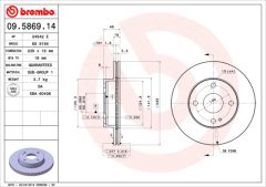 BREMBO 09.5869.14 — Тормозной диск