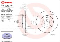 BREMBO 09.5916.10 — Disc de frână