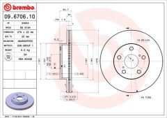 BREMBO 09.6706.10 — Disc de frână