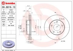 BREMBO 09.6816.10 — Тормозной диск