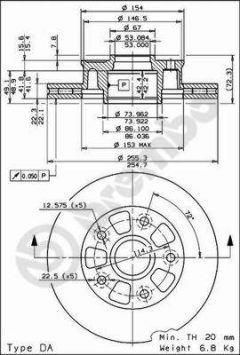 BREMBO 09.6851.20 — Тормозной диск