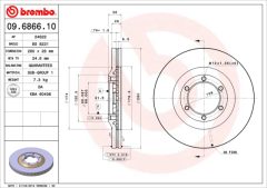 BREMBO 09.6866.10 — Disc de frână