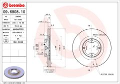 BREMBO 09.6908.10 — Disc de frână