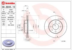 BREMBO 09.6943.10 — Тормозной диск