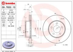 BREMBO 09.7652.10 — Тормозной диск