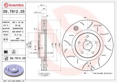 BREMBO 09.7812.2S — Тормозной диск
