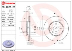BREMBO 09.7820.20 — Тормозной диск