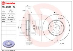 BREMBO 09.7939.24 — Тормозной диск