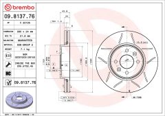 BREMBO 09.8137.76 — Disc de frână