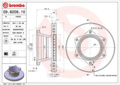 BREMBO 09.8206.10 — Тормозной диск