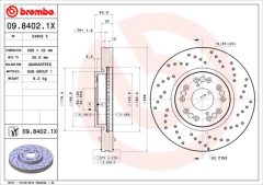 BREMBO 09.8402.1X — Тормозной диск