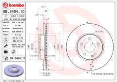 BREMBO 09.8404.11 — Disc de frână