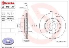 BREMBO 09.8497.10 — Тормозной диск