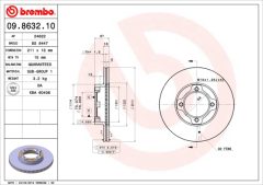 BREMBO 09.8632.10 — Тормозной диск