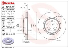BREMBO 09.8642.10 — Тормозной диск
