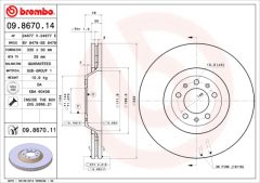 BREMBO 09.8670.11 — Disc de frână