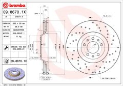 BREMBO 09.8670.1X — Disc de frână