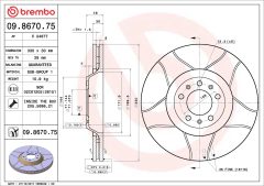 BREMBO 09.8670.75 — Disc de frână