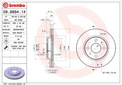 BREMBO 09.8894.14 — Тормозной диск