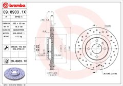 BREMBO 09.8903.1X — Тормозной диск