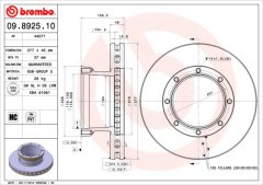 BREMBO 09.8925.10 — Тормозной диск