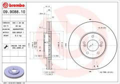 BREMBO 09.9088.10 — Тормозной диск