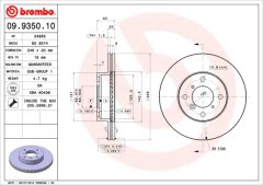 BREMBO 09.9350.10 — Тормозной диск