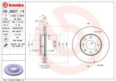 BREMBO 09.9607.14 — Disc de frână