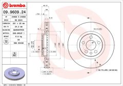 BREMBO 09.9609.24 — Тормозной диск