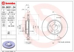 BREMBO 09.9631.34 — Disc de frână