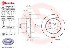 BREMBO 09.9728.11 — Тормозной диск
