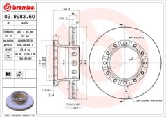 BREMBO 09.9983.60 — Тормозной диск
