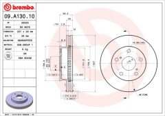 BREMBO 09.A130.10 — Disc de frână