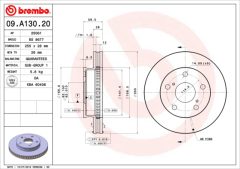 BREMBO 09.A130.20 — Disc de frână