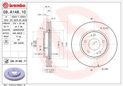 BREMBO 09.A148.10 — Тормозной диск
